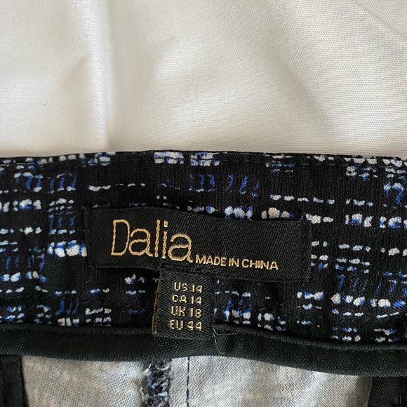 Black, white and blue patterned slacks!  Perfect for the office or a night out! - Picture 7 of 7